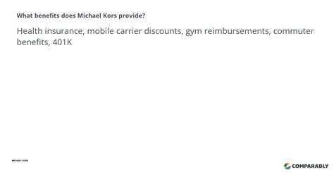 michael kors benefits|michael kors health insurance.